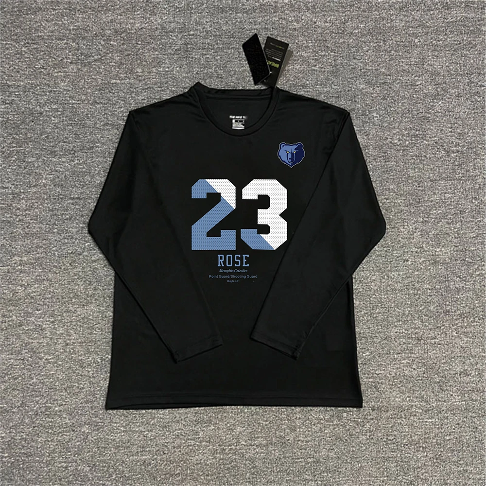 罗斯投篮服长袖公牛尼克斯灰熊帮主训练短袖美式T恤速干运动服男