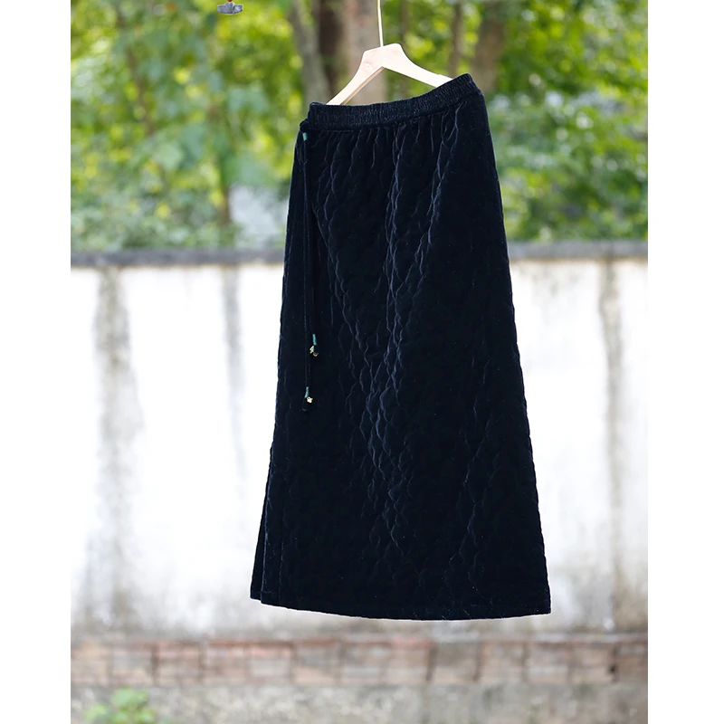 如素慢衣冬季新中式夹棉保暖半身裙34060