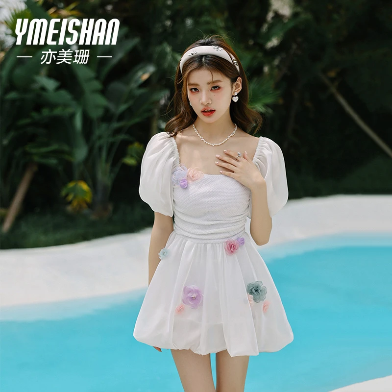 【239524】泳衣性感夏季气质遮肚显瘦保守连体裙式沙滩泳装女