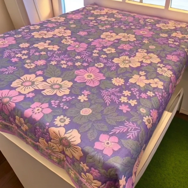 【加大紫莲花】230*250cm纯棉纱布四季盖毯柔软亲肤透气高端纱布毯