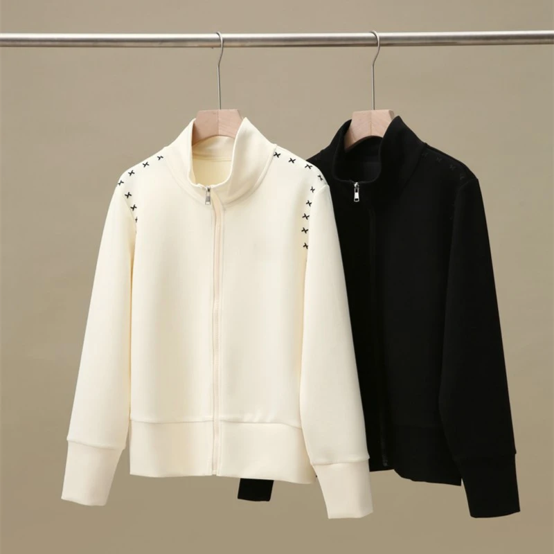 cg女拉链卫衣开衫立领外套情侣款SS23050