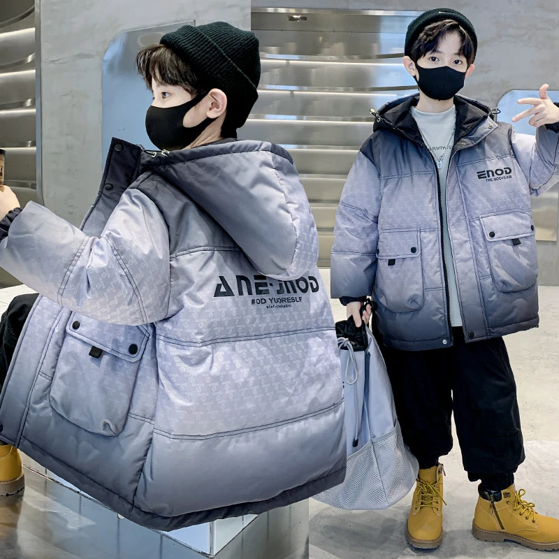 男童冬季加厚棉服2024新款冬装夹棉加厚外套中大童儿童男孩冬款潮