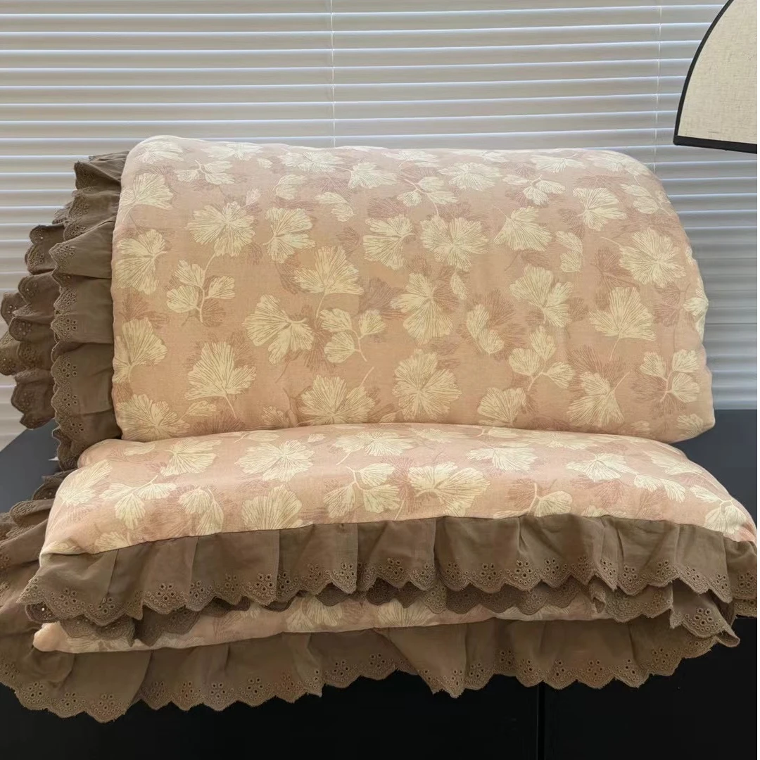 【MEHWI】法式全棉双层纱夏被透气色织加厚春秋被四季被