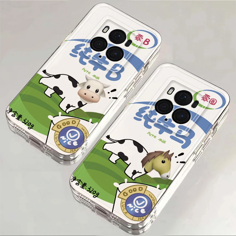 荣耀Magic6至臻版网红纯牛马搞怪创意透明手机壳趣味ins古怪男女