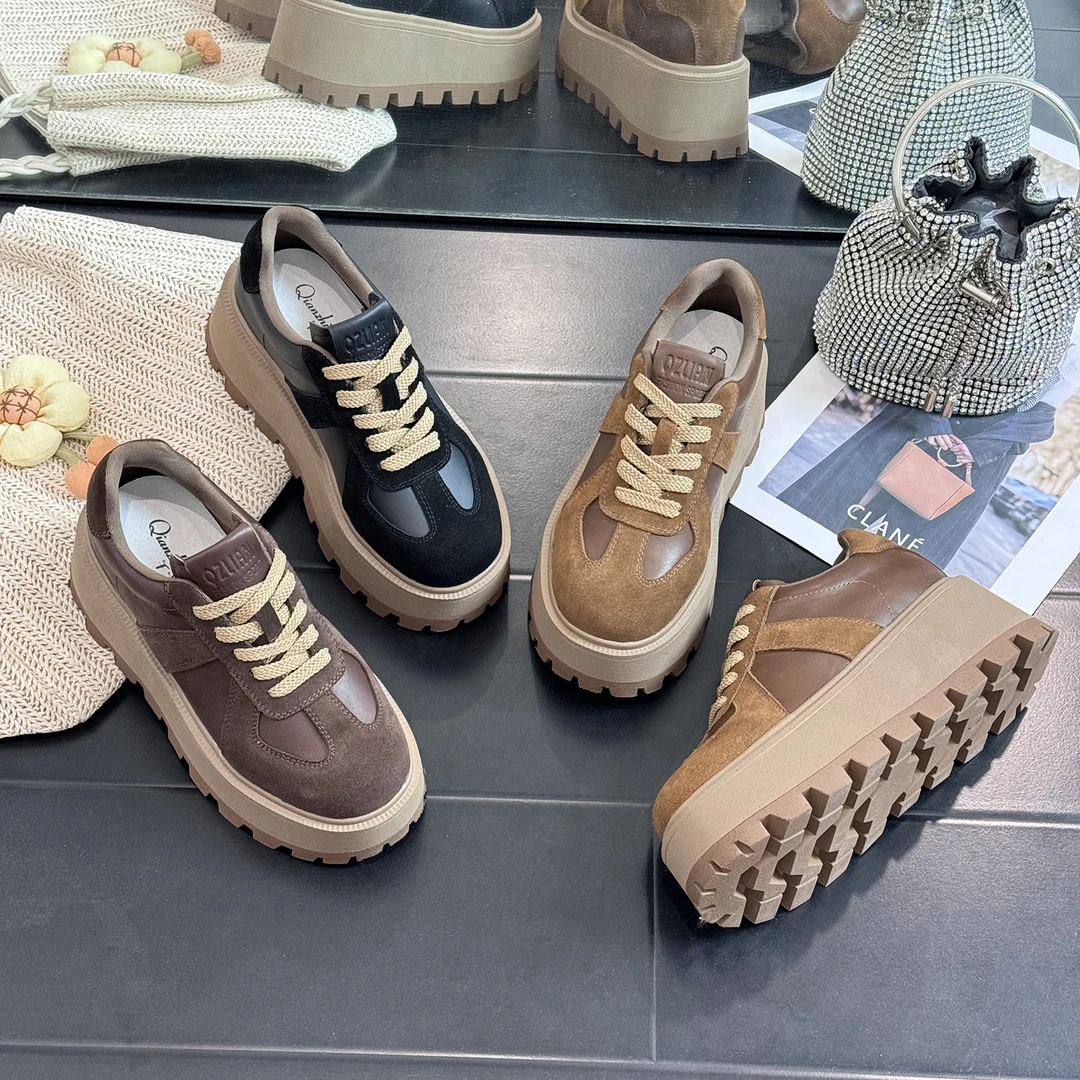 千之恋M增高7CM2024早秋新款休闲时尚百搭高级感厚底气质女鞋3952