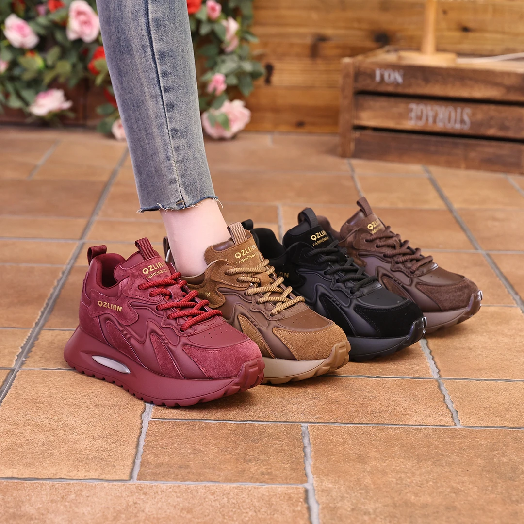 千之恋现货增高5CM2025早秋休闲时尚百搭高级感厚底气质女鞋5051