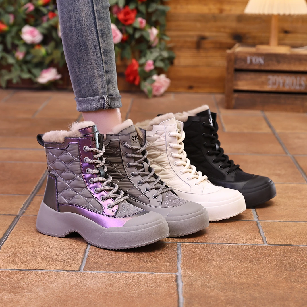 千之恋A增高4CM2024冬季加绒高能感百搭时尚复古雪地靴女鞋3871