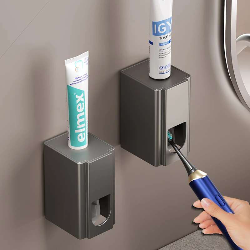 太空铝全自动挤压器浴室壁挂式家用卫生间免打孔按压挤牙膏吸壁式