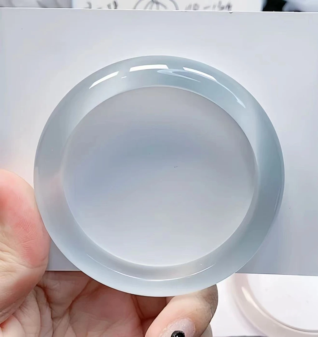 冰冰蓝手镯 冰透 55圈口