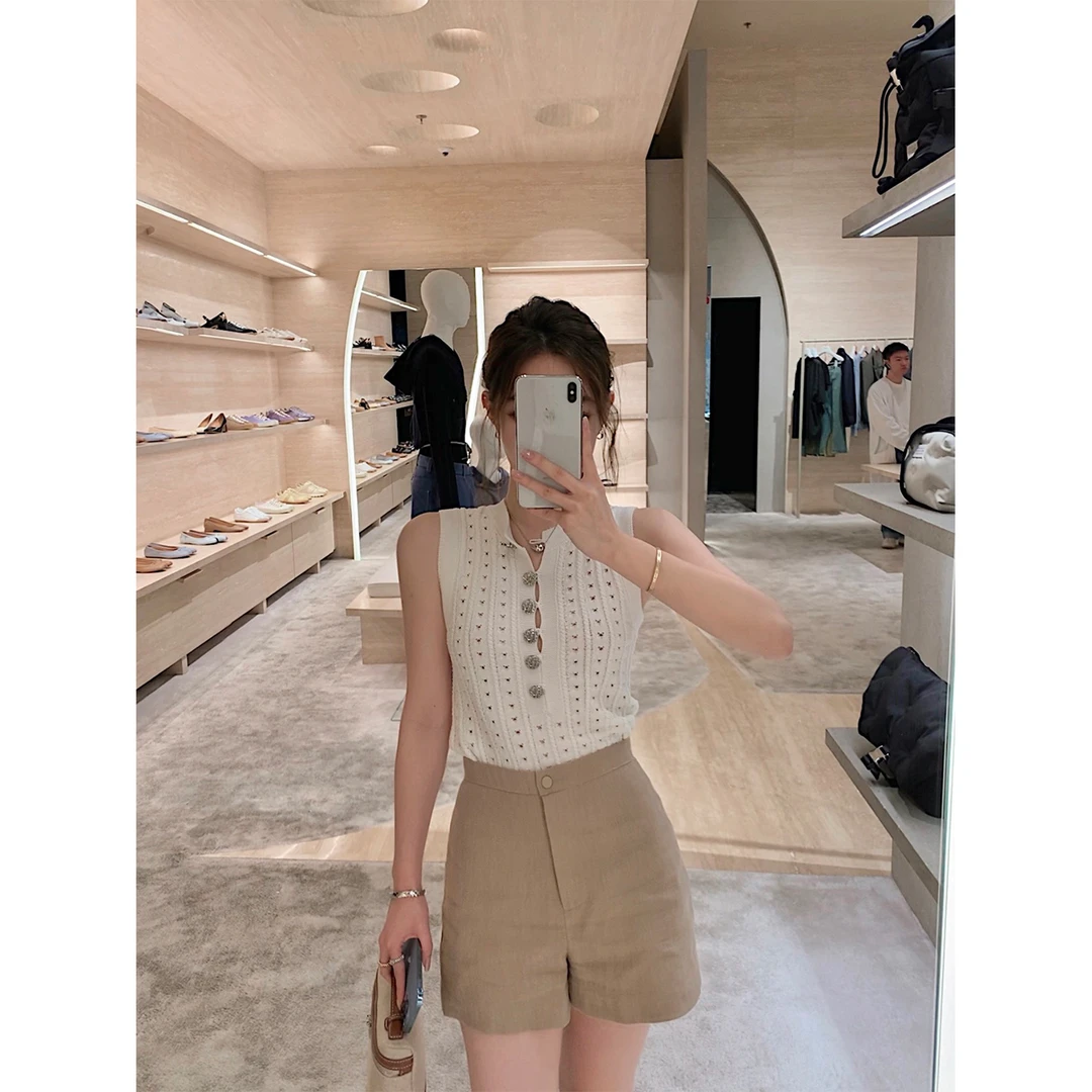 待“max m*ra短裤”高級亞麻 高腰显瘦显腿长百搭短裤LO23060800