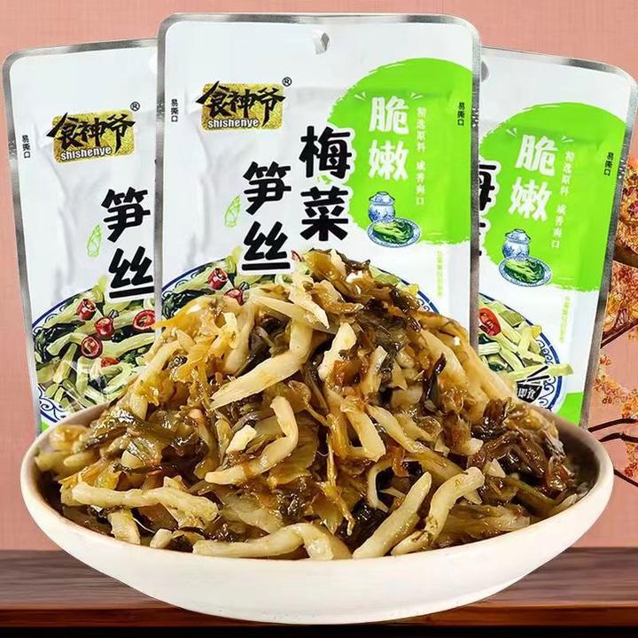 梅菜笋丝80g小袋装即食酱腌菜咸菜下饭菜吃粥小菜福梅干菜整箱
