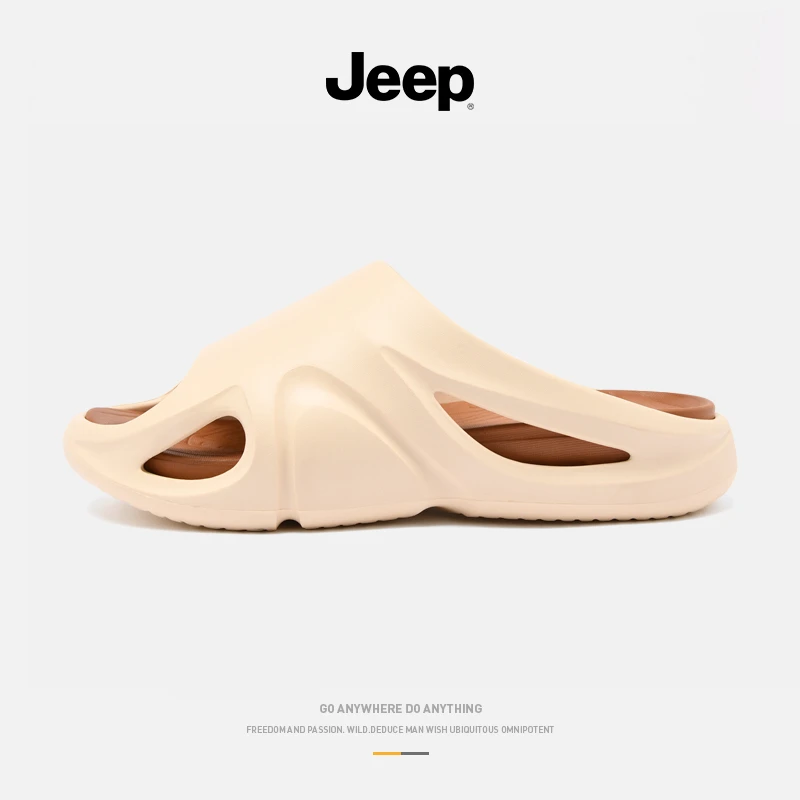 JEEP/吉普一字拖男款ins网红户外休闲舒适凉拖男士防滑软底凉拖鞋