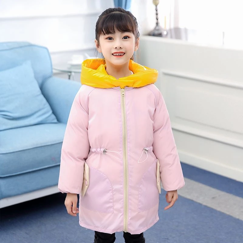 儿童防水羽绒服罩衣中大童宝宝棉袄护衣男女孩画画拉链女童反穿衣