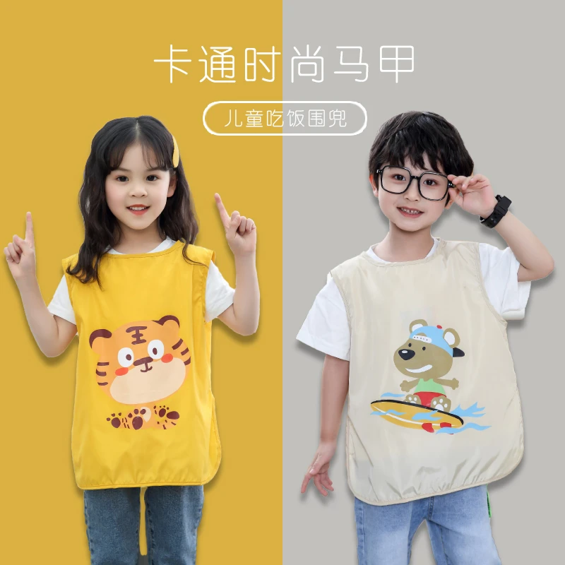 新疆包邮宝宝罩衣防水婴儿吃饭围兜反穿衣男女儿童围裙防脏幼儿园
