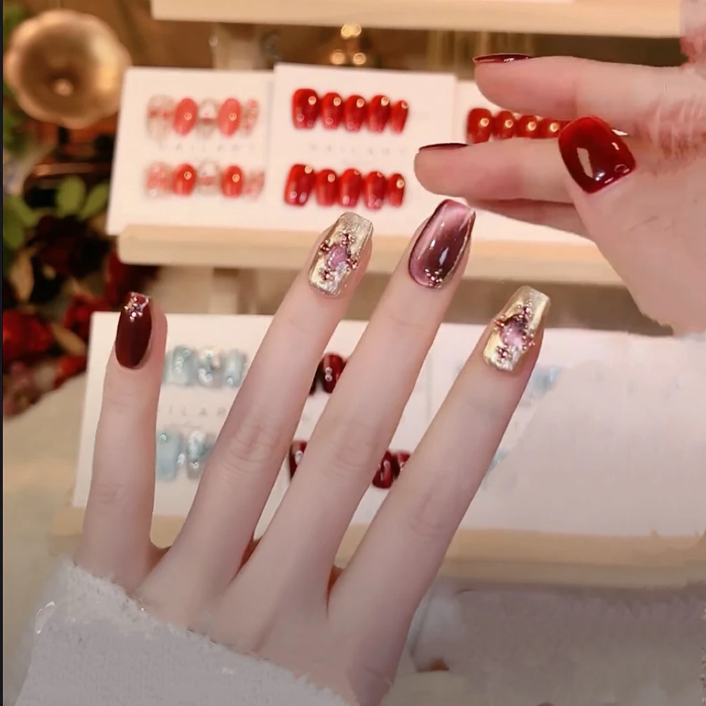 【紫玉髓】 显白重工猫眼设计师手工穿戴甲