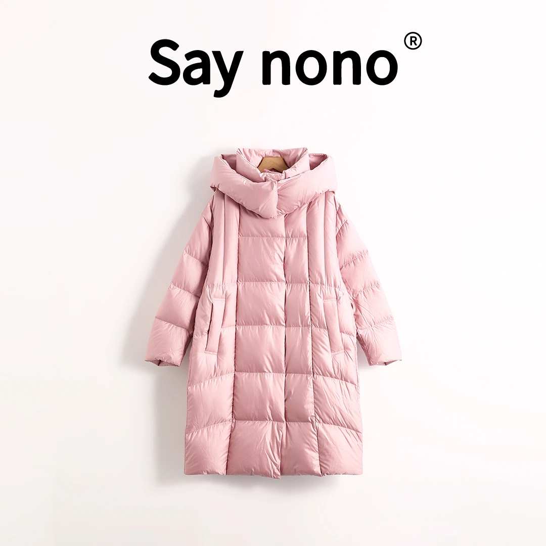 懒猫nono│Saynono棉感纱中长款过膝加厚舒适保暖羽绒服/BNSMD1163