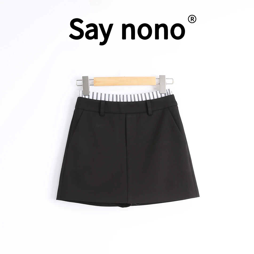 1懒猫nono│Saynono 极简＿Viscose fibre显瘦时尚直筒短裤 /83Q102