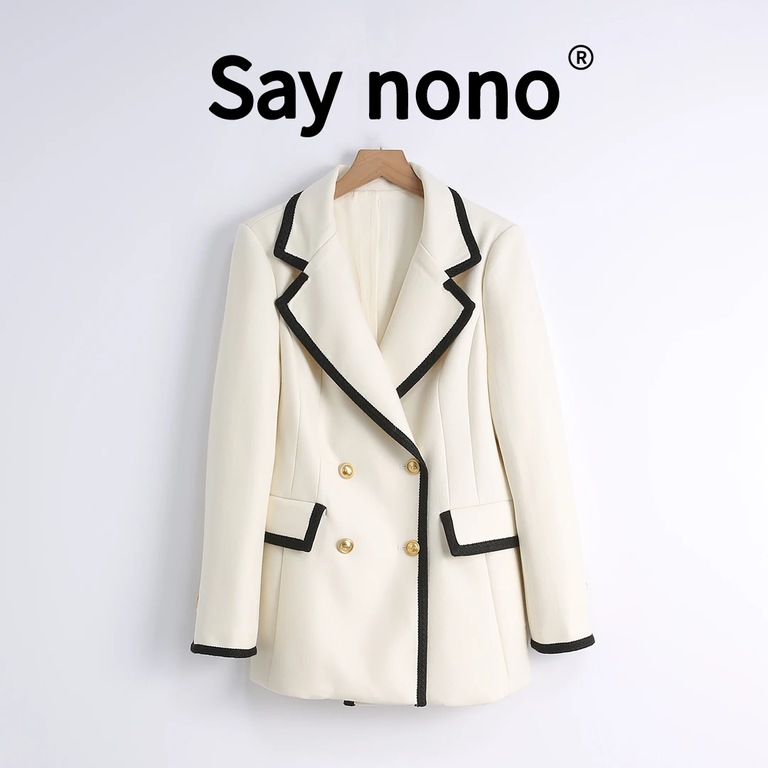 懒猫nono│Saynono 高级感＿西装领绵羊毛短款外套/SY58009