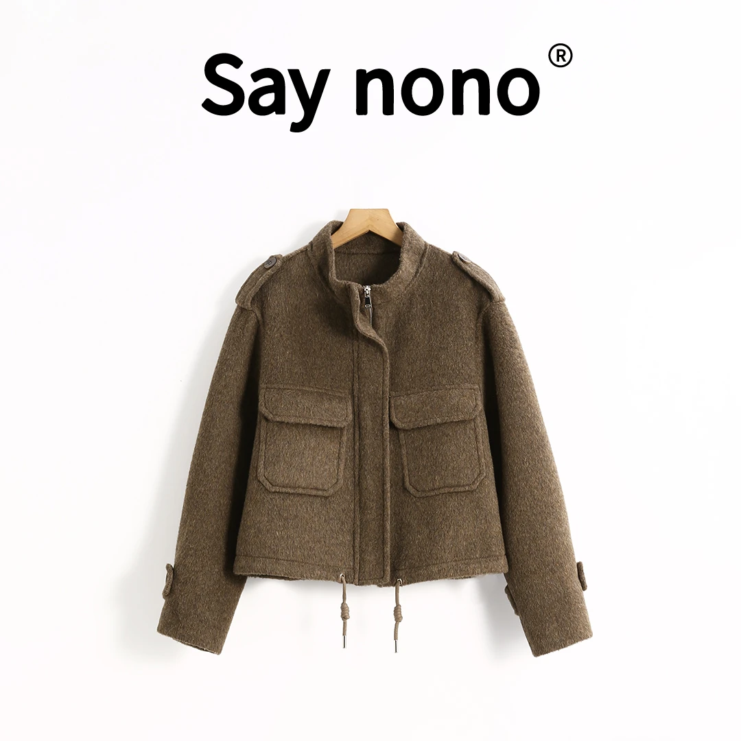 懒猫nono│Saynono 欧式风格蚕丝驼绒柔软双面呢大衣 /SYGG527