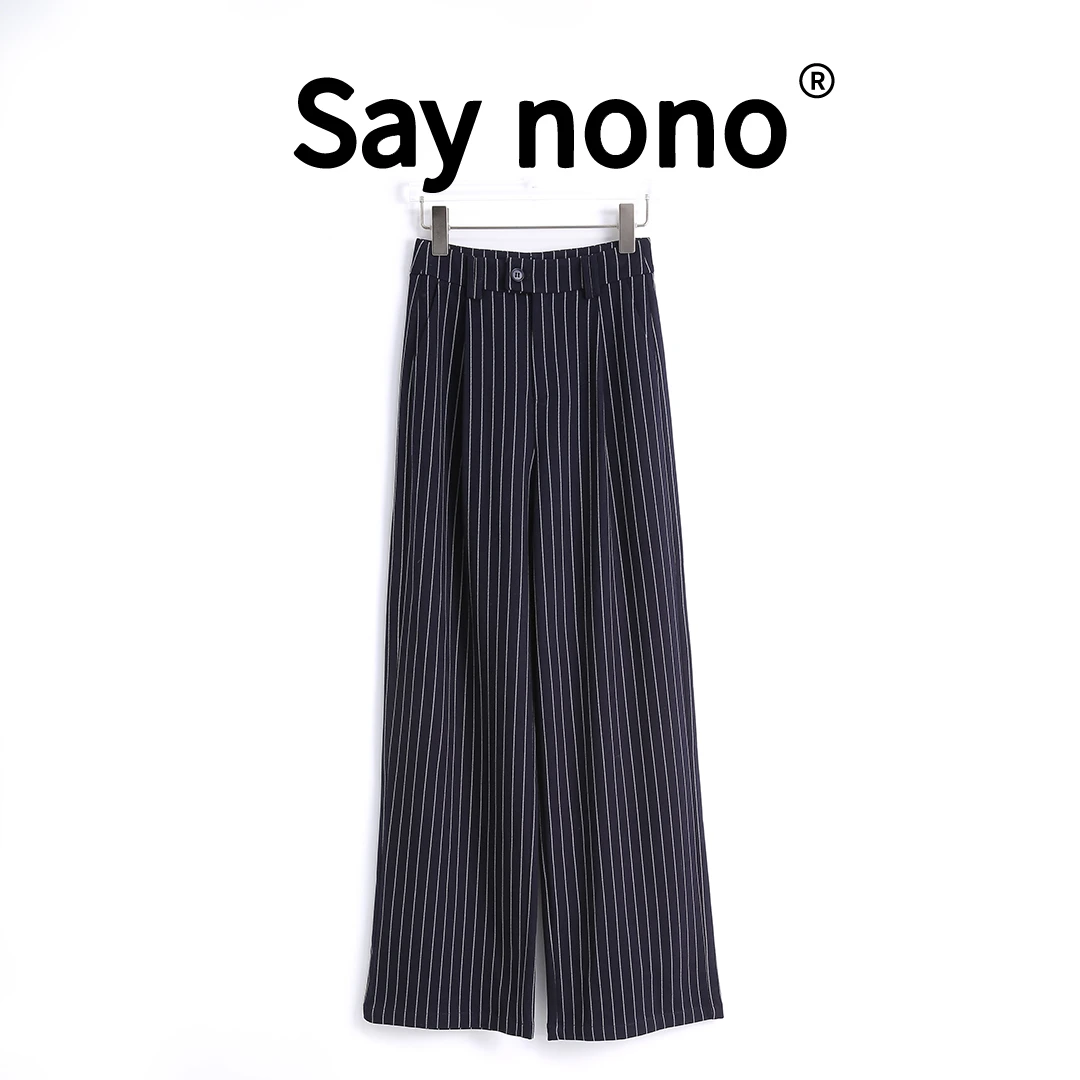 懒猫nono│Saynono 层次感＿优雅极简高腰休闲阔腿裤-83Q106