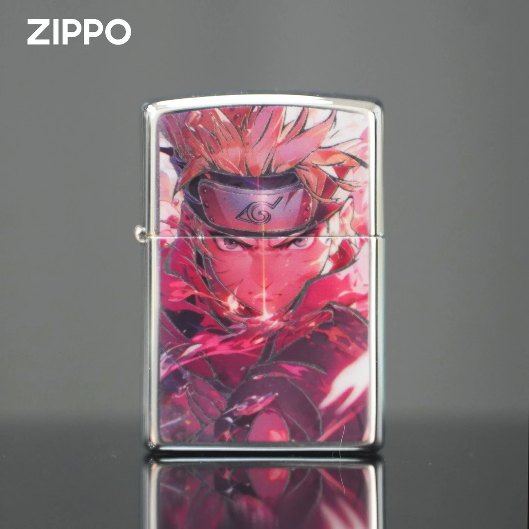 ZIPPO/之宝漩涡鸣人官方正品描银封釉工艺男士打火机镜面防风DYJ1