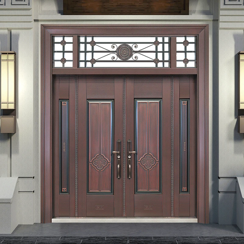 智扬新品大门镁合金大门新农村自建房大门入户门堂屋门喜洋洋烤漆