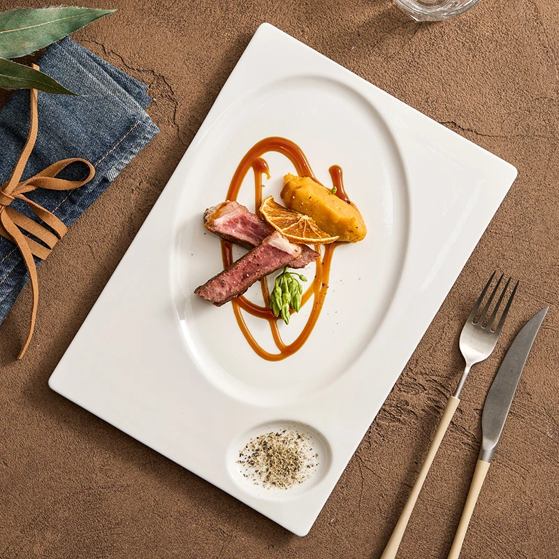 德化陶瓷西餐盘牛排盘子家用菜盘高级感创意特色餐具西式糕点餐盘