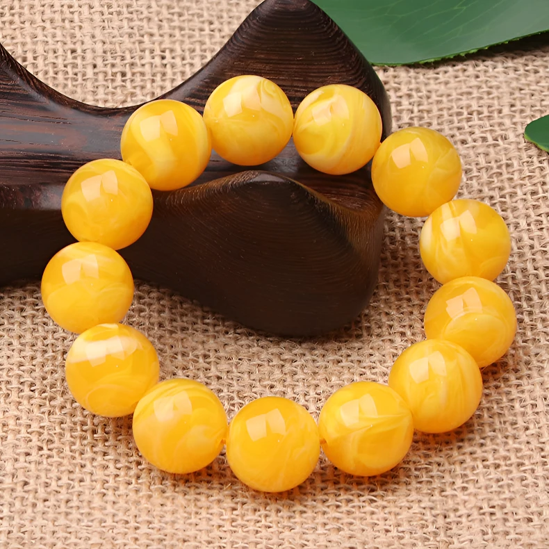 【保真树脂】高档圆珠单圈手串 大珠径手串1.6-2.0CM 男女时尚手链