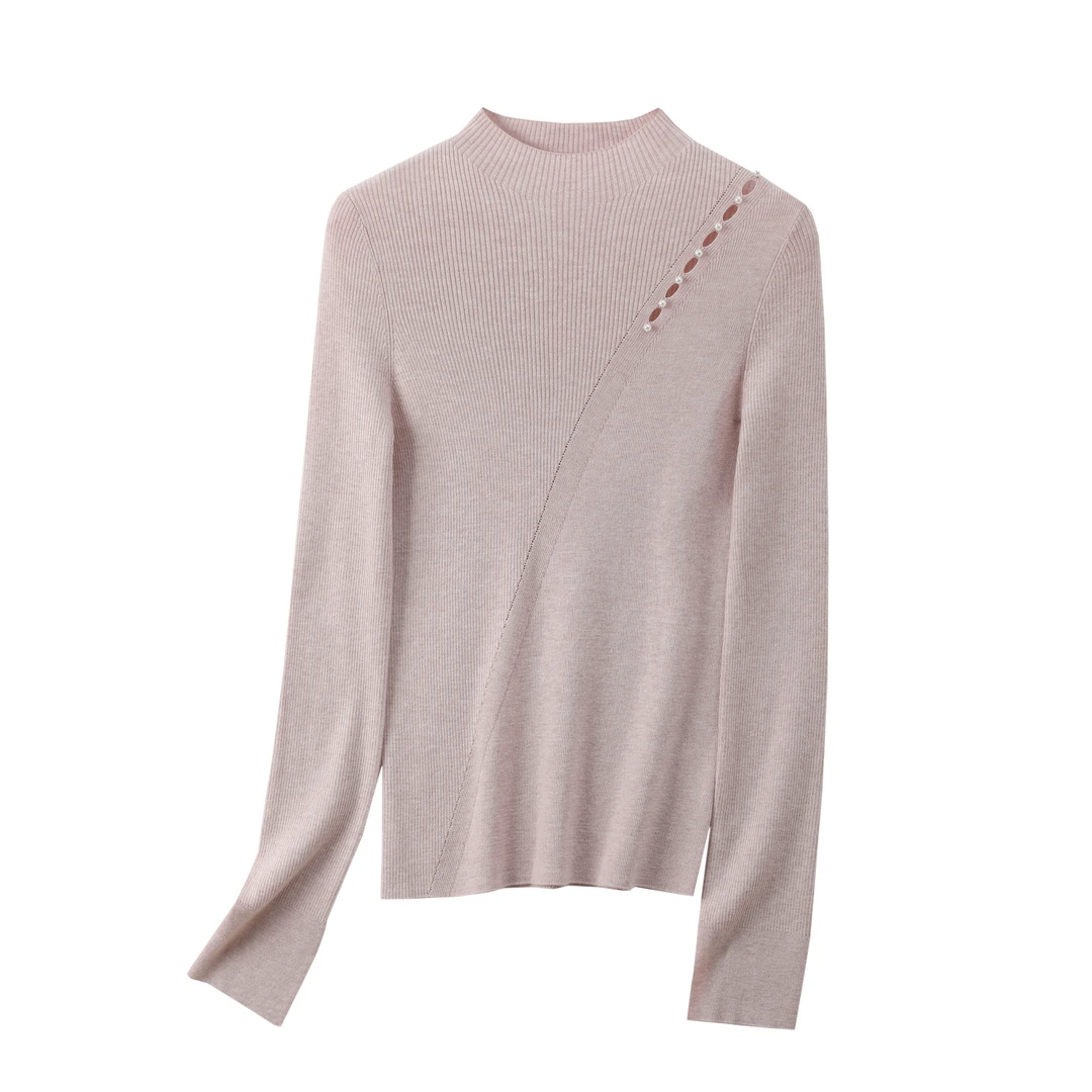 春夏季套头毛衣针织镂空上衣春秋打底衫长袖时尚针织衫上衣早秋