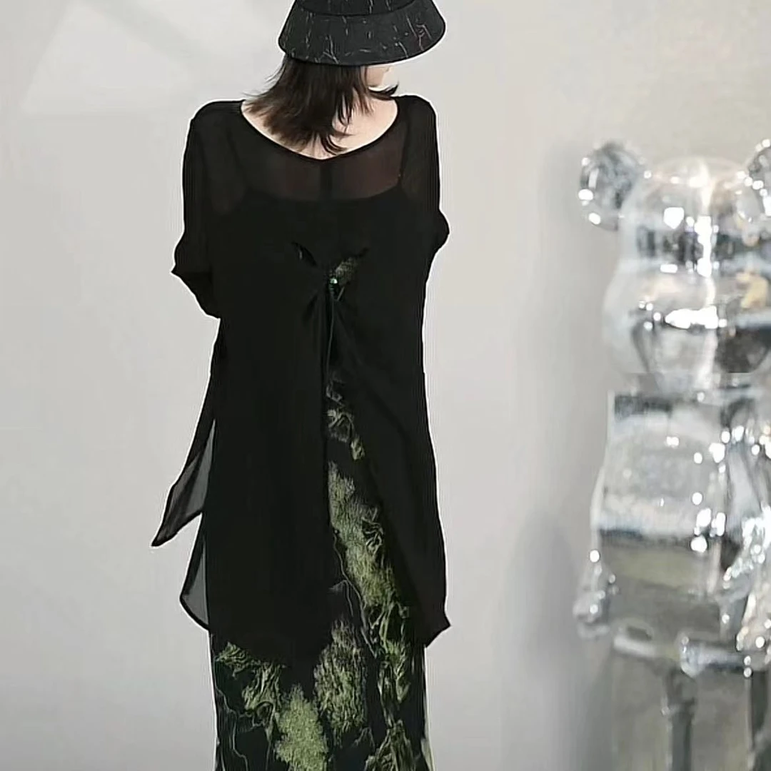 新中式国风镂空防晒罩衫上衣女2025春夏新款气质显瘦蝴蝶元素上衣