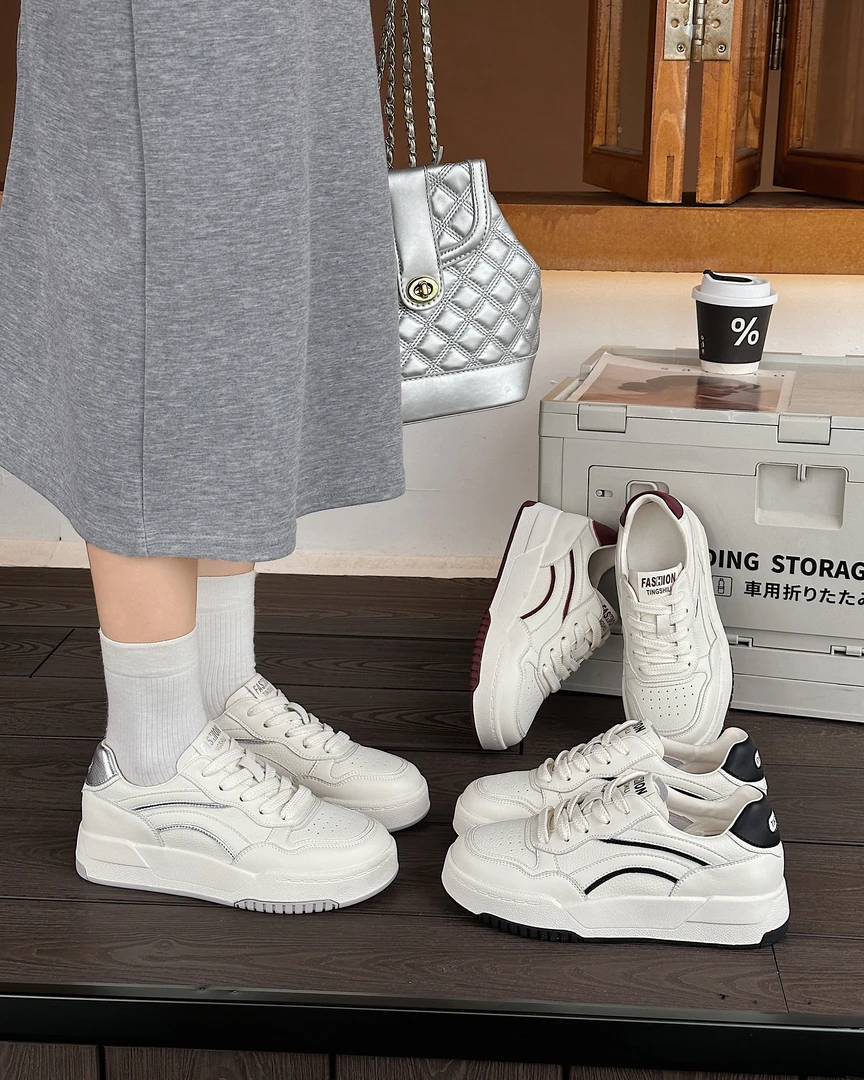 6901-3潮流秋季新款百搭小白鞋女软底休闲跑步鞋学生板鞋平底