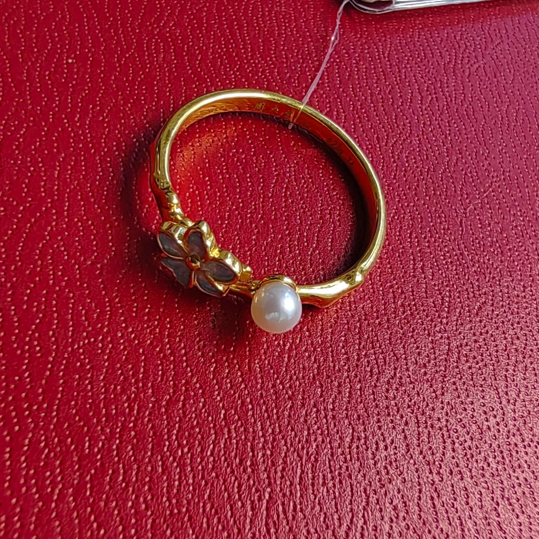 周大生足金珍珠戒指