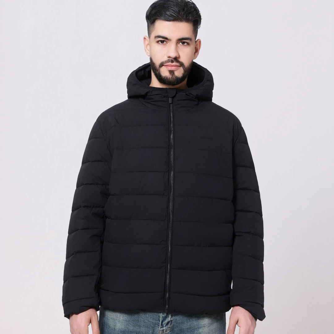 Calvin Klein/卡尔文·克雷恩男士轻奢冬季抗寒进口连帽保暖棉服ZZ