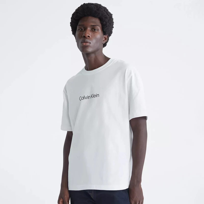 Calvin Klein/卡尔文·克雷恩重磅t恤男夏季宽松男士短袖 香港直邮