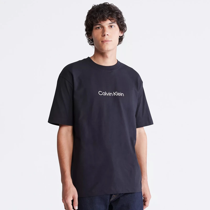 Calvin Klein/卡尔文·克雷恩重磅t恤男夏季宽松男士短袖高档男ZZ