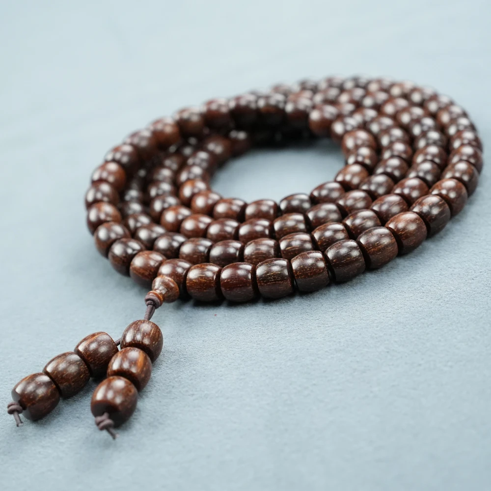 巴布亚贡木手串【8*9mm*108颗】直切桶珠文玩男士留香多圈手链念珠