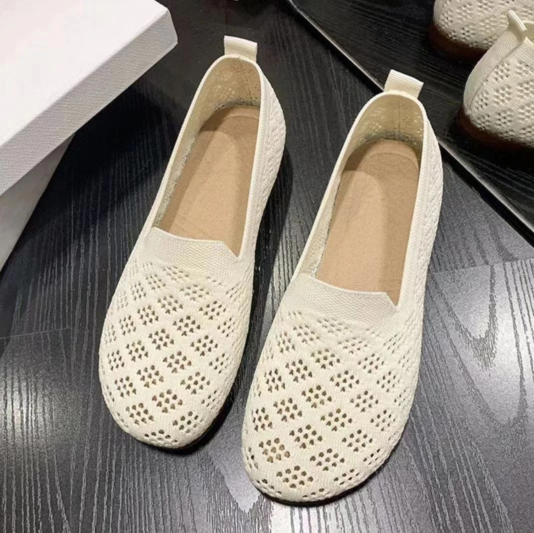 老北京布鞋女款豆豆鞋女2024年新款百搭软底软面时尚休闲网面单鞋