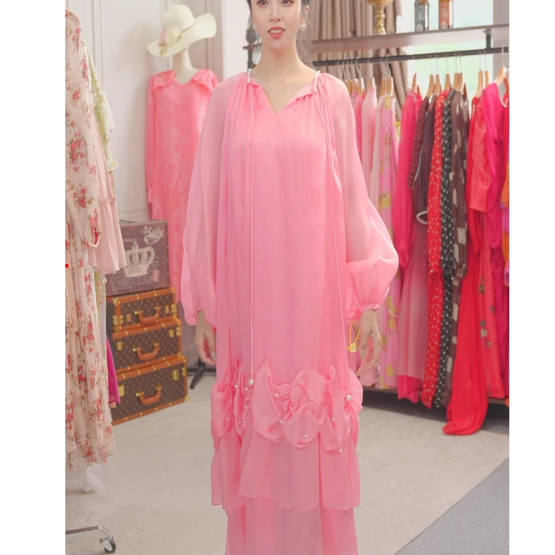 红标梦一场2022年秋冬新款丝绒刺绣外套旗袍连衣裙气质高端礼服