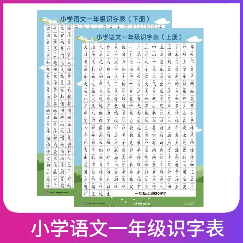 小学生语文上下册生字识字挂图墙贴课本识字表写字表同步生字词