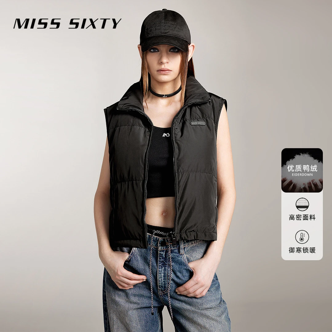 【陈大可专属】Miss Sixty羽绒背心立领拉链轻薄短款马甲0852