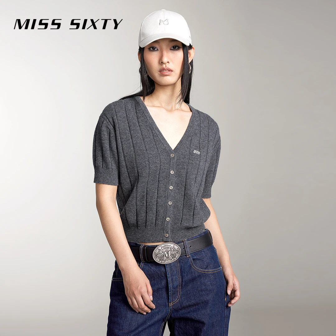 【白姐专属】Miss Sixty针织外套含绵羊毛复古格雷系穿搭6582
