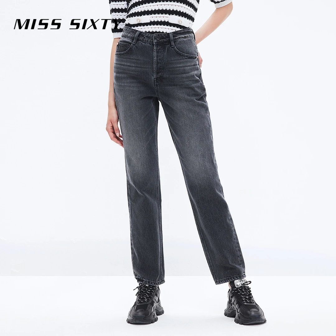 【赵老板专属】Miss Sixty牛仔裤纽扣门襟复古水洗高腰直筒裤3233
