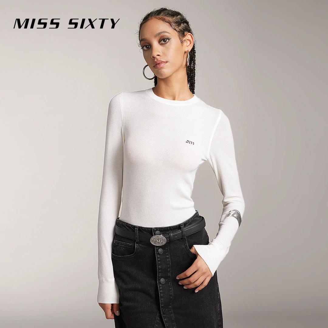 【赵老板专属】Miss SixtyT恤含绵羊毛针织长袖圆领外穿9118
