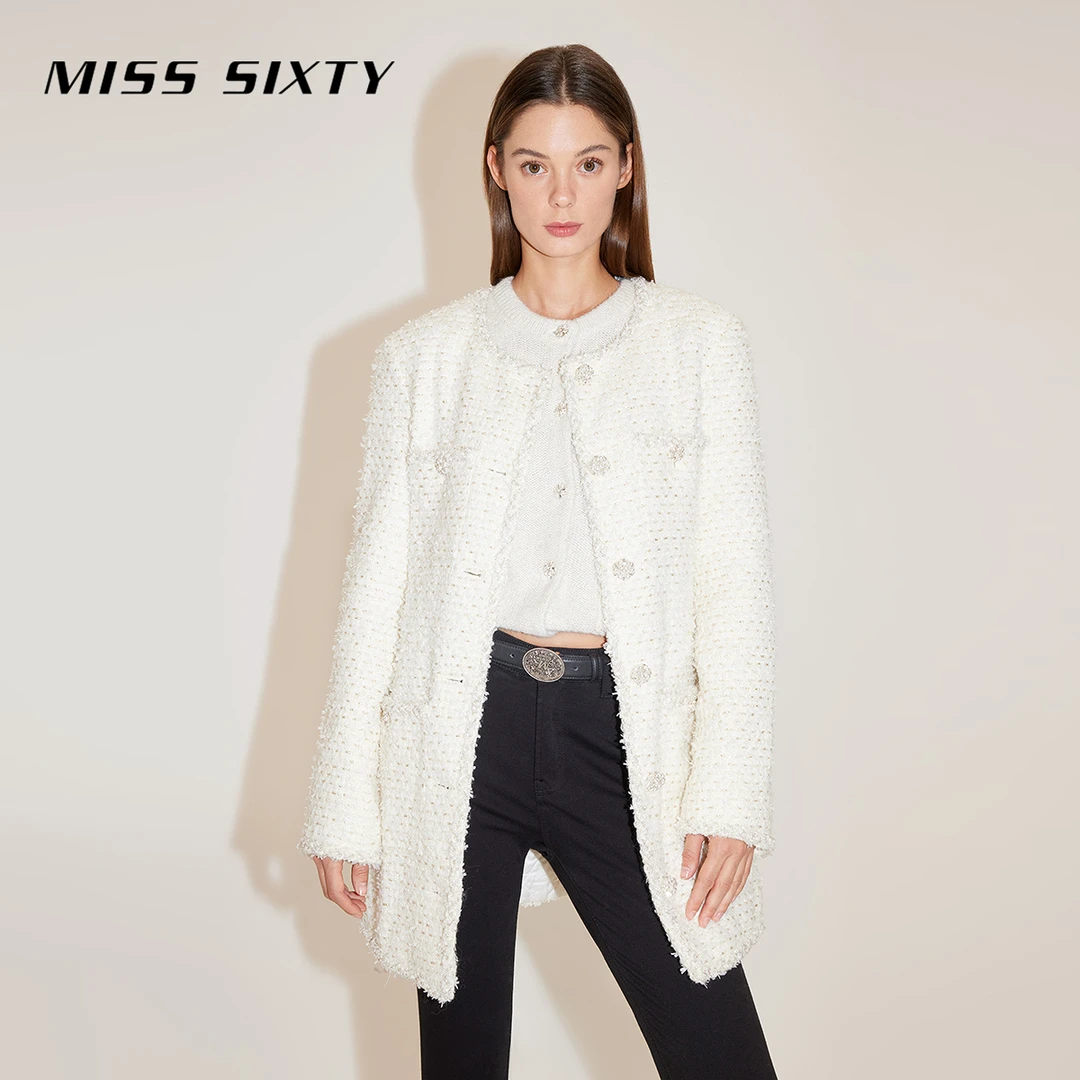 【赵老板专属】Miss Sixty冬新款呢料外套法式小香风圆领2160