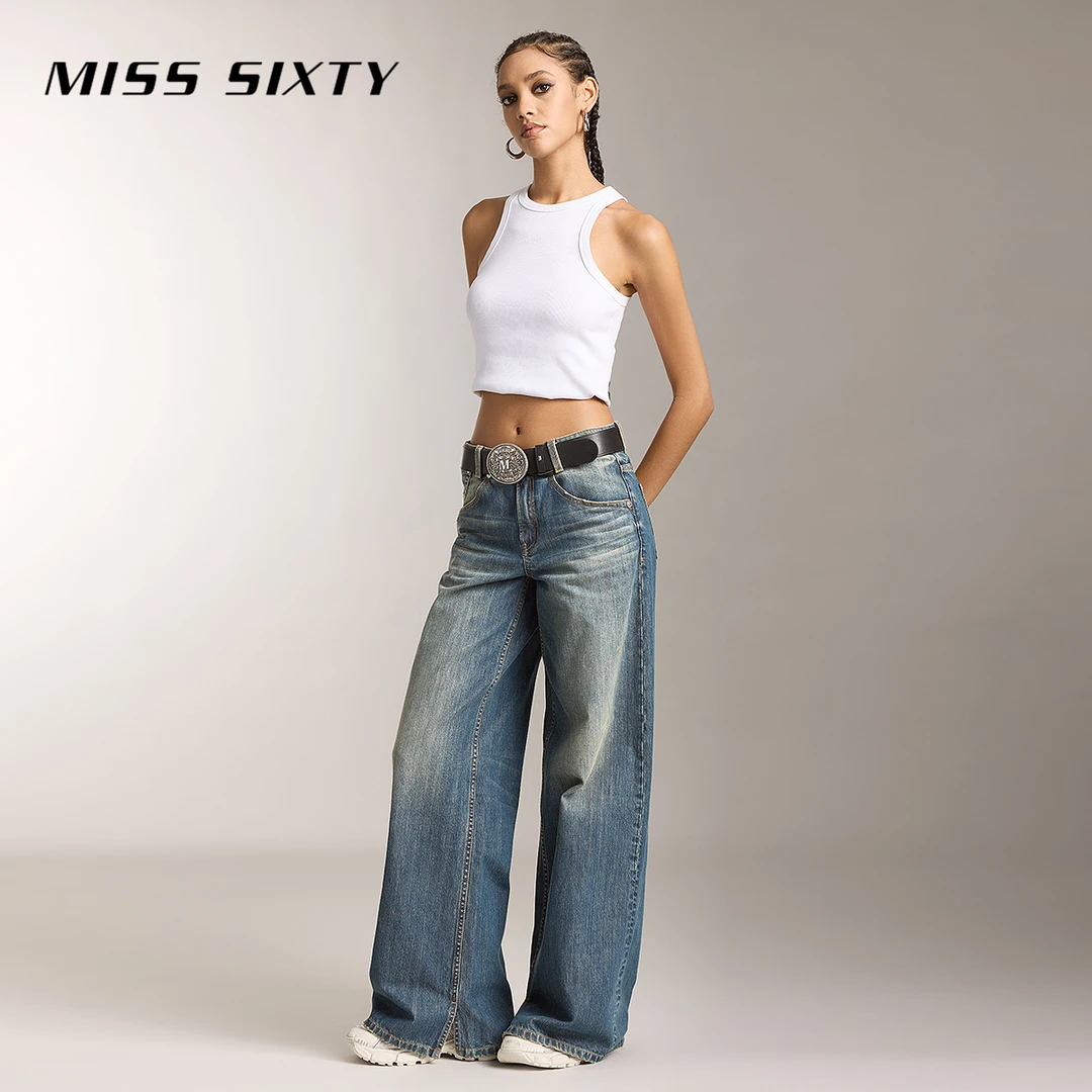 【进口牛仔面料】MissSixty新款牛仔裤尤莱特水洗开衩直筒裤