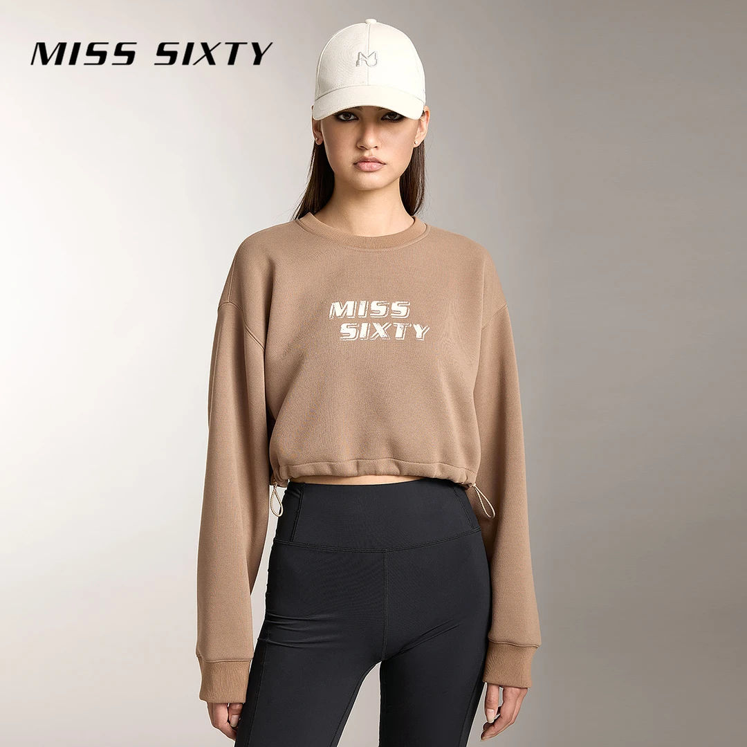【运动系列】Miss Sixty卫衣女复古美式短款收腰上衣
