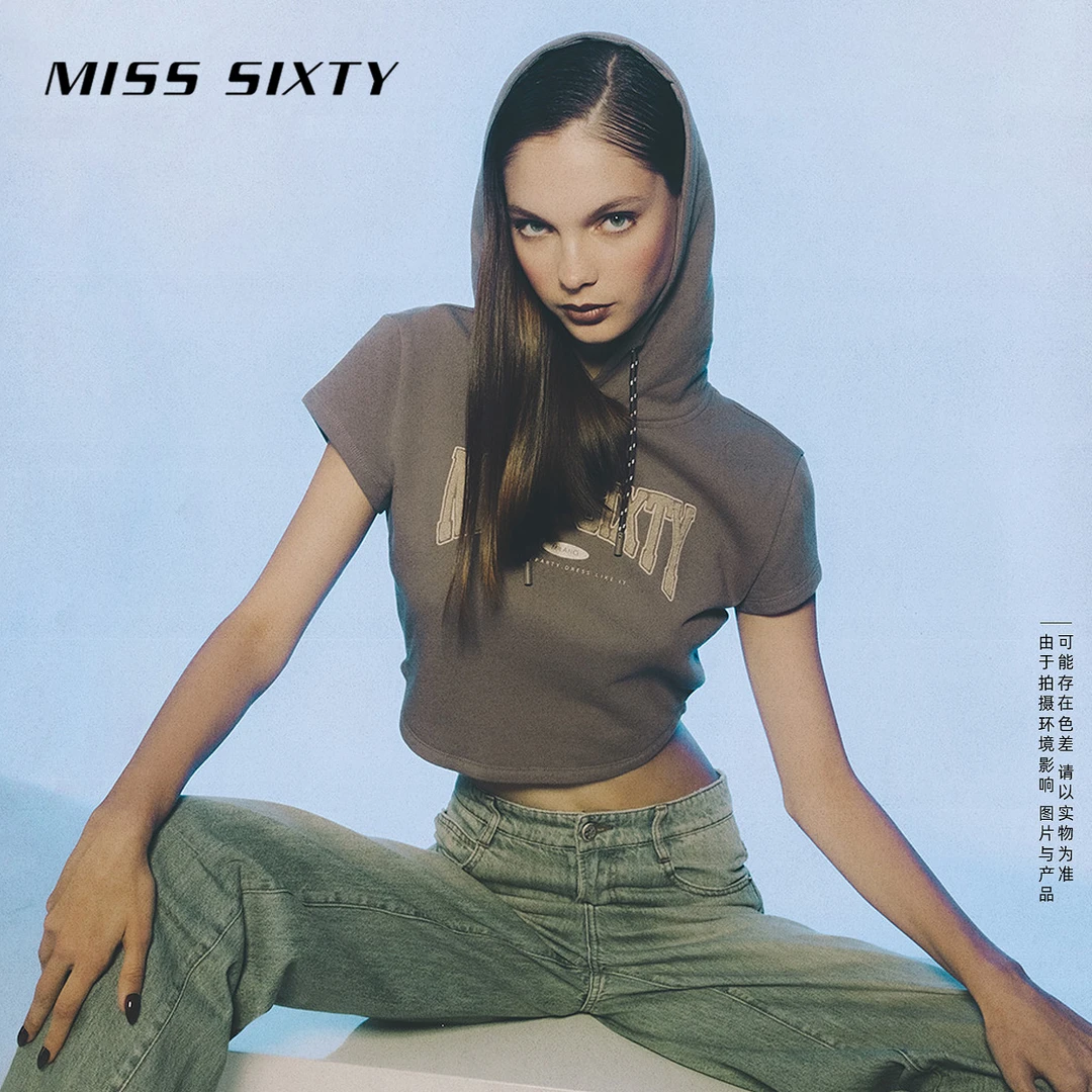 【赵老板专属】MissSixty夏短袖T恤连帽运动甜酷辣妹短BM风1043