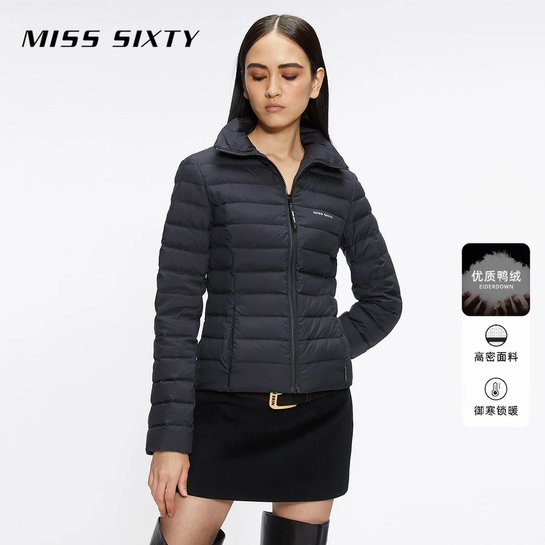 【周周专属】Miss Sixty冬季新款立领羽绒服女拉链收腰短款薄3072