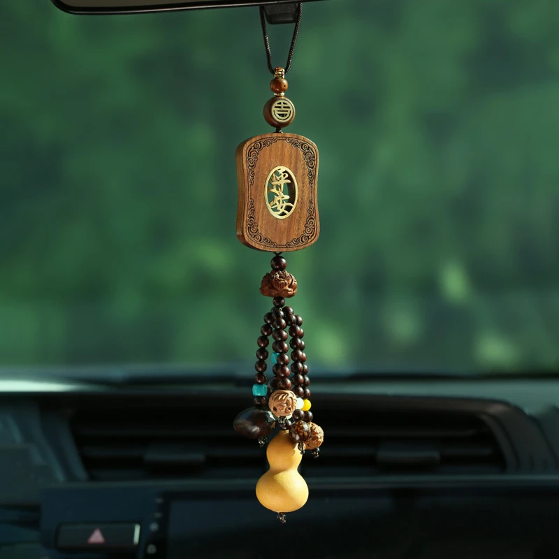 ✅多宝出入平安无事牌车内2025吊饰品高档男女车载后视镜挂饰