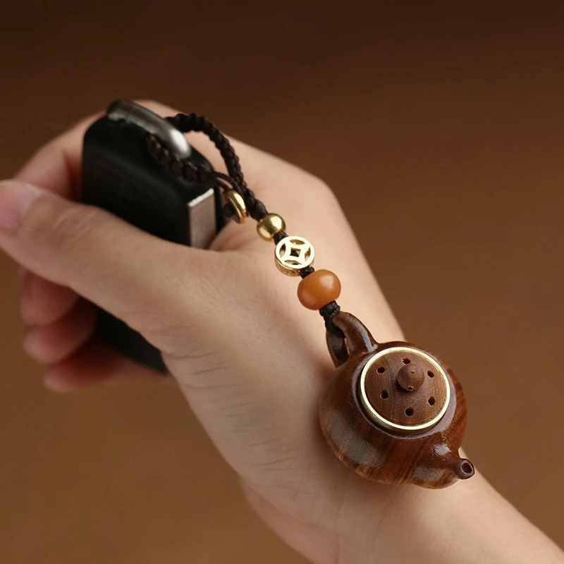 ✅爆款把把壶汽车钥匙扣挂件把把胡复古小壶茶壶手把件手机链吊坠